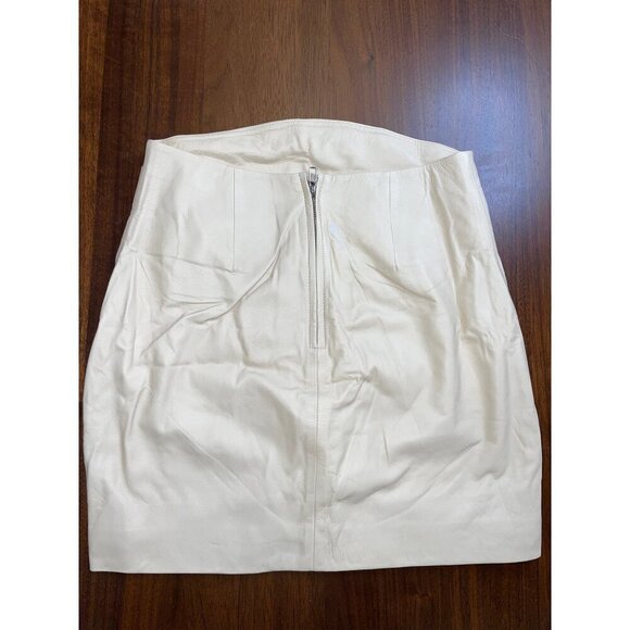 Lovers and Friends Khat Leather Mini Skirt in Ivory Small new womens - Picture 6 of 9